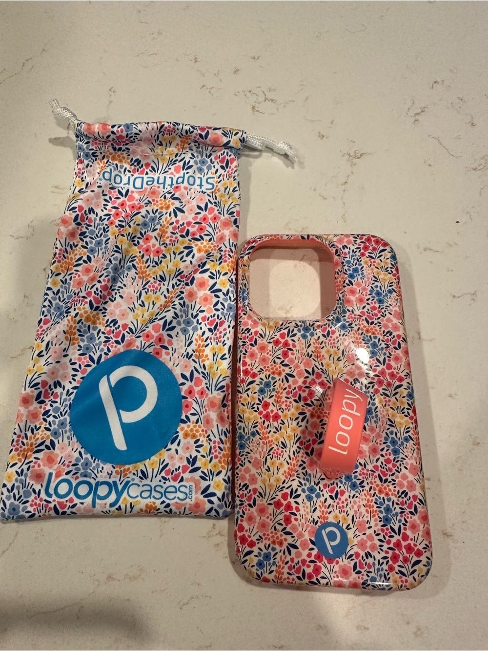 Loopy Case Floral Pink Phone Case with Matching Pouch – iPhone 14 Pro